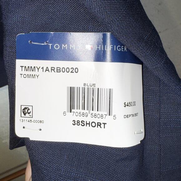 Tommy Hilfiger Men's Stretch Plaid Wool Blend Suit Jacket - Blue Plaid 38S $450 - Picture 4 of 7